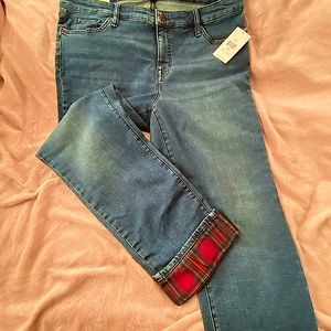 Ralph Lauren plaid cuff jeans 16w